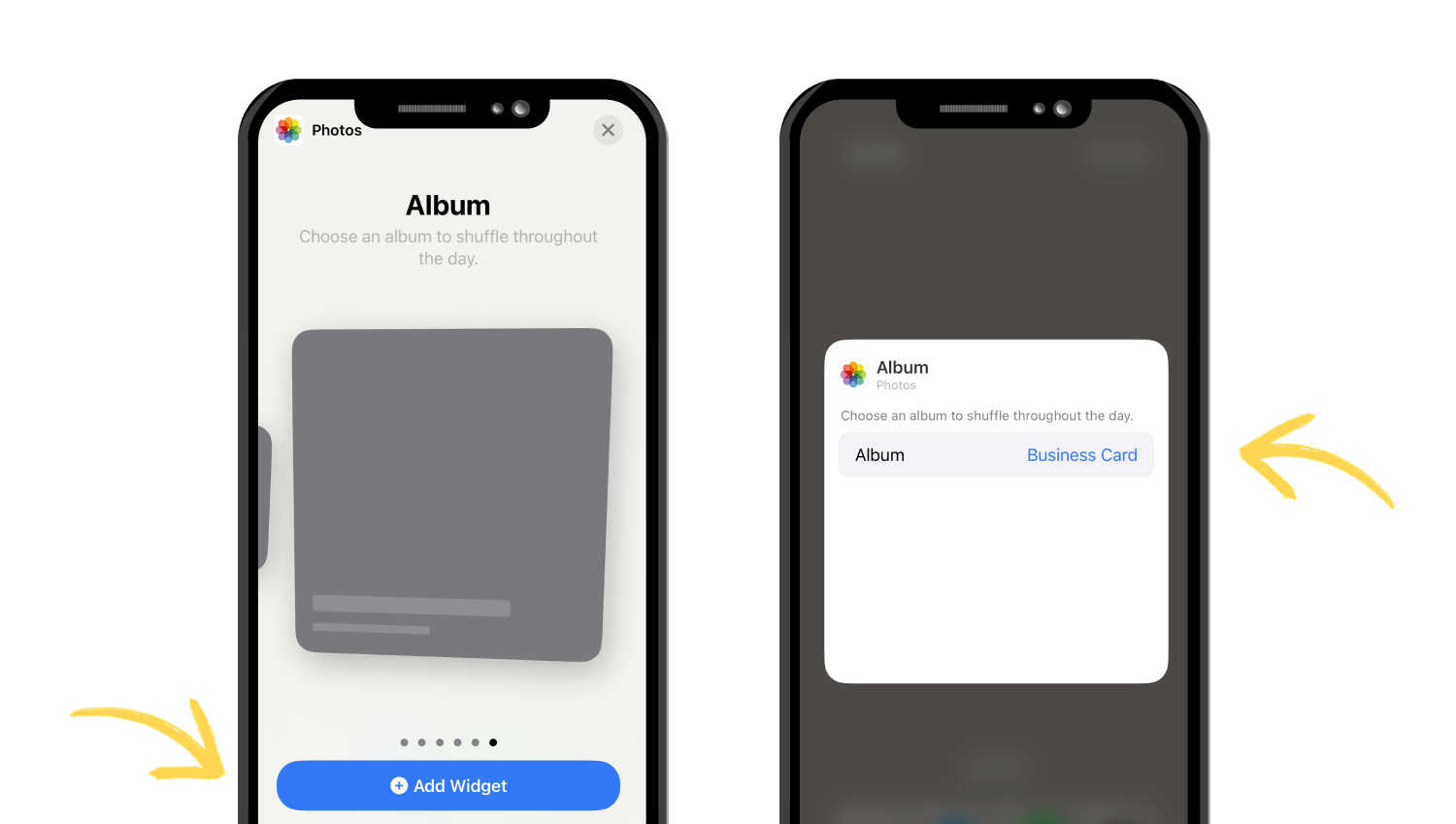 Choose an Album for the Widget