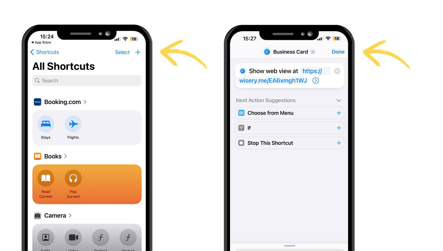 Create A Shortcut for Digital Business Card