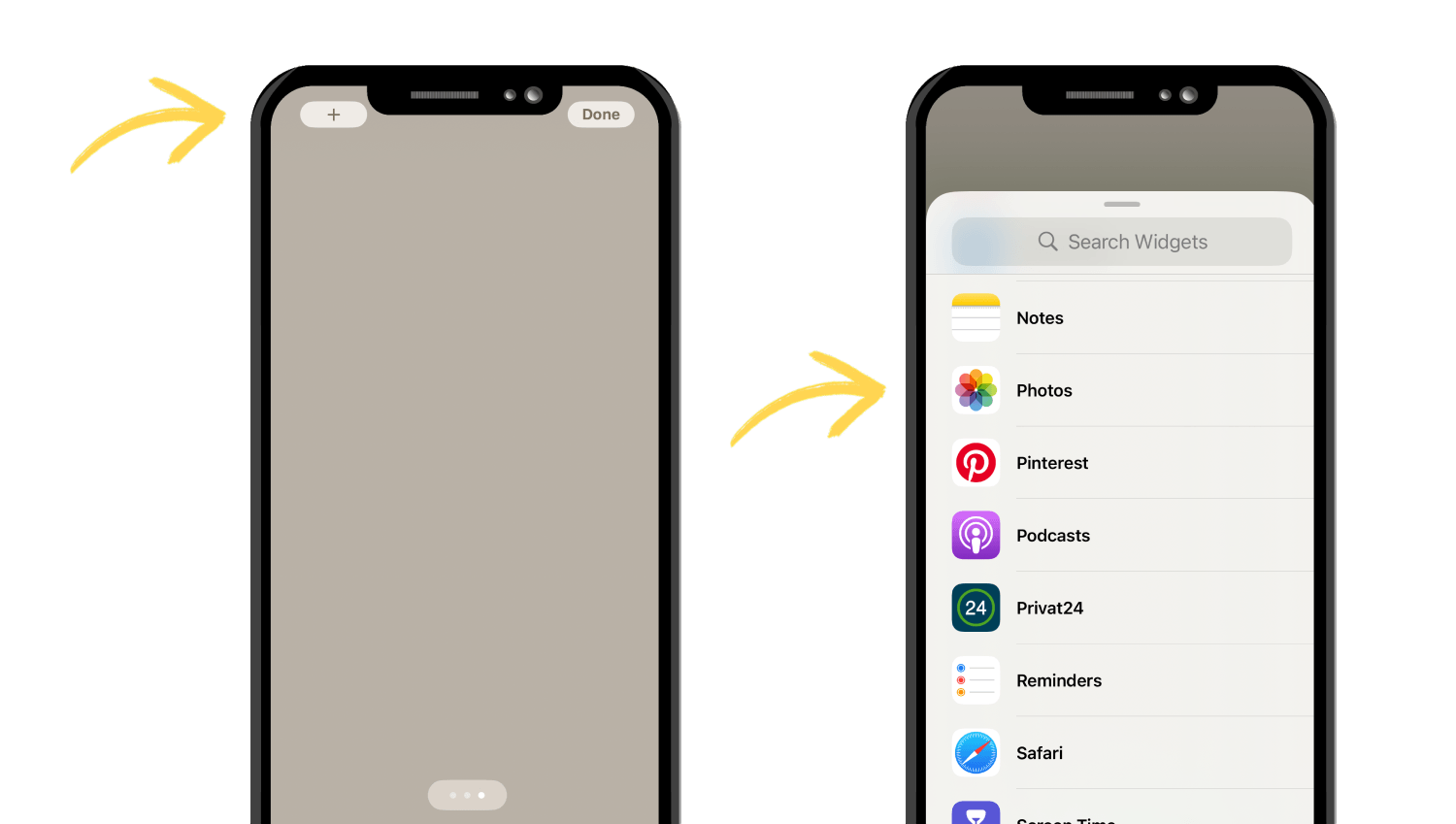 Create a Gallery Widget on the Screen