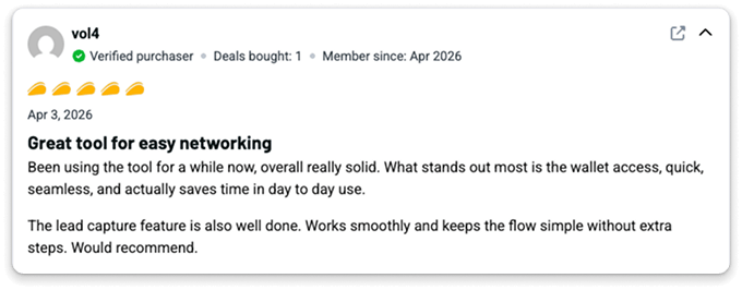 Example of the review for Wisery on AppSumo